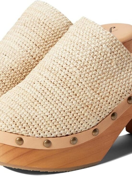 Free People Shoes - Free People Claudia Cream Crochet Wooden Platform Slip On Clogs Sz 40